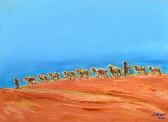 Desert Camel Caravan