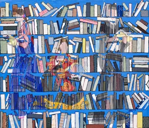 Eclectic Blue Bookshelf