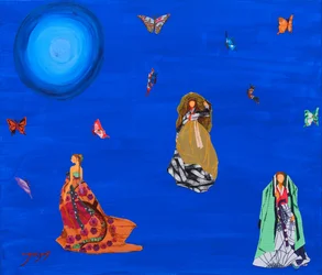 Elegant Women Flying Butterflies