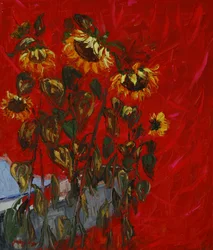 Golden Sunflowers Red