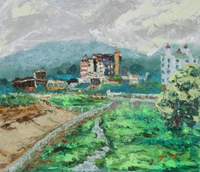 Serene Mountain Town