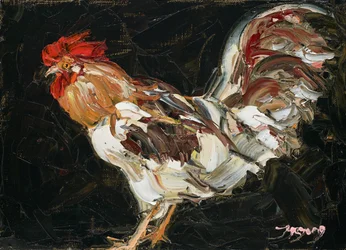 Vibrant Impasto Rooster
