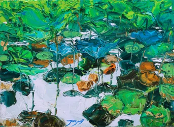 Vibrant Lotus Pond