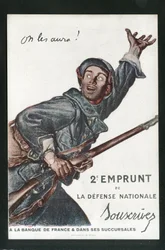Postcard, Satirical in Colors: War of 14-18, Borrowing, Patriotic Journeys - Soldiers