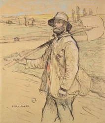 Workman, walking to left, with a Spade over his right Shoulder