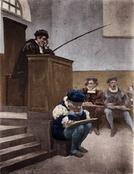 Gargantua Student Under the Supervision of the Preceptor Sophiste Thubal Holoferne. Gargantua. Illustration by Jules Garnier. In 