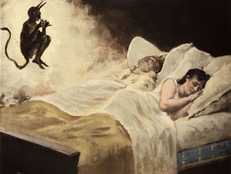 Hans Caruel, King of Melinde, and His Wife Asleep. Pantagruel. Illustration by Jules Garnier. In 