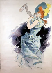 Advertising poster for Dubonnet, woman with a bottle, by Jules Cheret