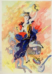 Entertainment. The Music. Allegory by Jules Cheret, France, c.1890