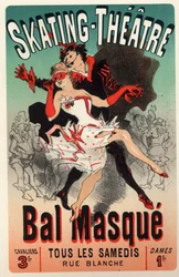 Masquerade Ball at the Skating Theatre, Paris. Poster by Jules Cheret, France, c.1875