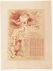Calendar of Bookstore Abel Pilon and Publisher A. Le Vasseur & Cie for the Year 1891