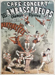 Les Martinettes at the Cafe-Concert des Ambassadeurs - Poster by Jules Cheret, Late 19th Century