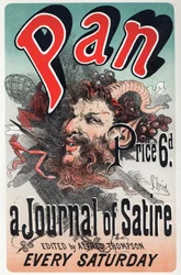 Pan, satirical newspaper. Poster by Jules Cheret, England, c.1880