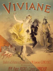 Poster for Viviane, ballet by Edmond Gondinet, music by Raoul Pugno and Clement Lippacher