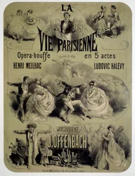 Poster for opera food La vie parisienne by Jacques Offenbach