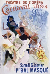Theatre of the Opera: carnival of 1894, ball mask - poster by Jules Cheret