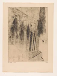 View of the Side Facade of Saint Nicholas Church in Ghent