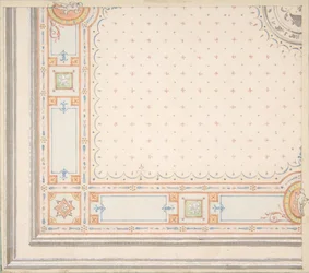 Design for a ceiling (detail), second half 19th century