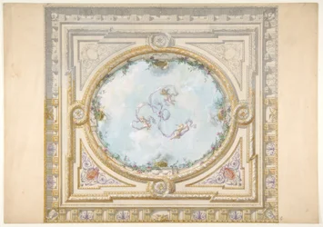 Design for a Ceiling in Rococo Style with a Trompe L