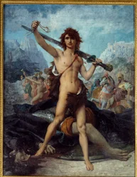 David triumphant. Painting by Jules Élie Delaunay (1828-1891)