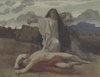 Antigone Gives Token Burial to the Body of Her Brother Polynices