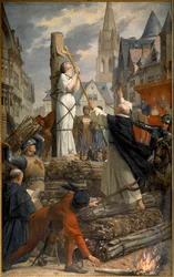 Joan of Arc (1412-1431) at the Stake in Rouen. Painting by Jules Lenepveu (1819-1898)