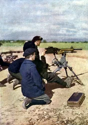 A French Position with Machine Guns During the Battle of the Marne East of Paris, September 1914
