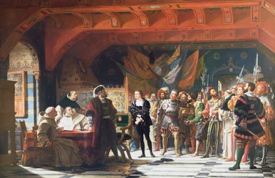 Francis de Bonnivard the Prisoner of Chillon, brought before the Duke of Savoy in 1530