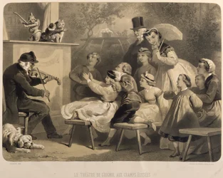 The Theatre Guignol, Champs-Elysees, engraved by Claude Regnier, Bettanier and Morion