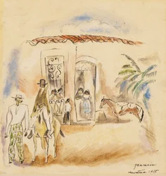 Figure Group, Man with Green Plaid Trousers