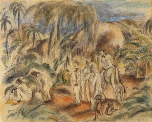 Figures in Tropical Landscape