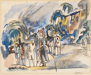 Southern Landscape with Mother and Children