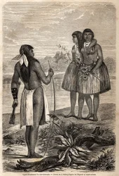 Type of Indian from Rio Colorado, drawing by Jules Pelcoq, to illustrate the story of Baron de Wogan