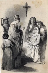 Representation of Saint Claire of Assisi, founder of the religious order of the Clares in 