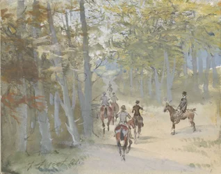 Forest Landscape with Riders