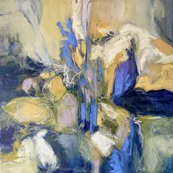 Blue Yellow Abstract Flow