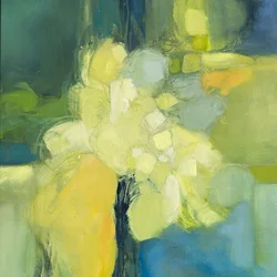 Golden Bloom Abstract