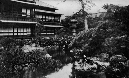 A tea-house garden, Tokyo. Landscape gardening with theme of volcanic origins, c. 1900, 1921