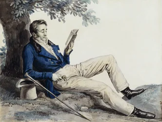 A Young Man Reading under a Tree