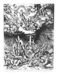 Heaven and Hell, engraved by Hieronymus Cock (c.1510-70), 1565