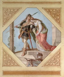 Siegfried and Brunhilde, illustration from The Niebelungen by Richard Wagner