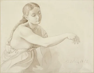 Half-Length Female Figure with Loose Hair