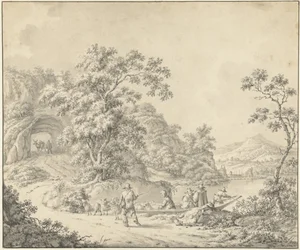 Landscape with a Boat in which a Shepherd with His Flock