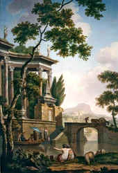 Arcadian Landscape with a Funerary Monument