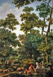 Arcadian landscape with a sphinx