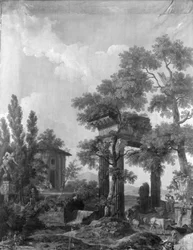 Wall Hanging with Arcadian Landscape, Belonging to the Hall of Herengracht 40