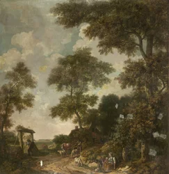 Wallpaper of a Dutch Landscape with a Dirt Road