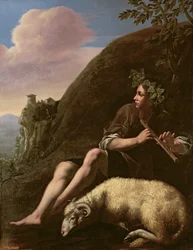 Pastoral, Shepherd and Sheep (post restoration)