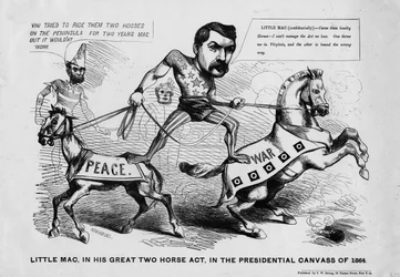 Little Mac in His Great Two-Horse Act in the Presidential Canvass of 1864, Published by T.W Strong, New York