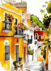 Colorful Mediterranean Alley